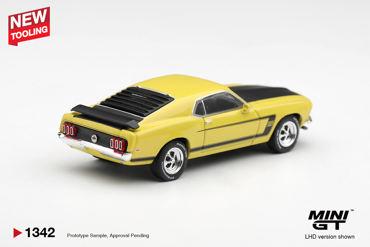 Mini GT Ford Mustang Boss 302 Bright Yellow 1969 – Ansicht 3