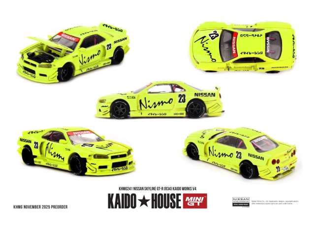 Kaido House Nissan Skyline GT-R (R34) Kaido Works Lime