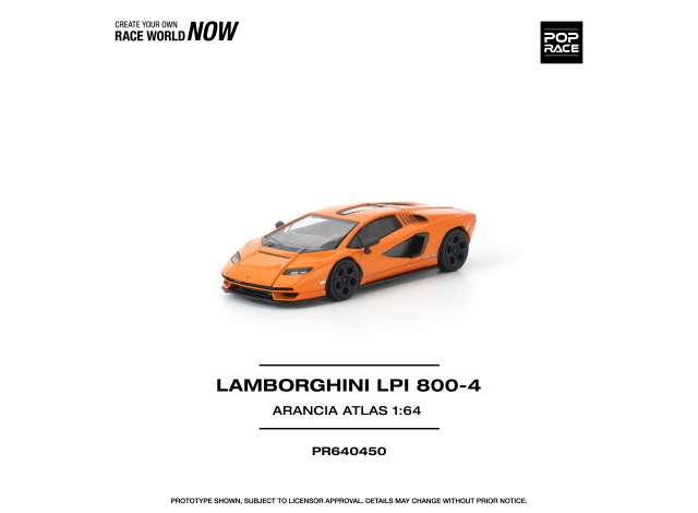 Pop Race Lamborghini Countach LP1 800-4 Arancia Atlas