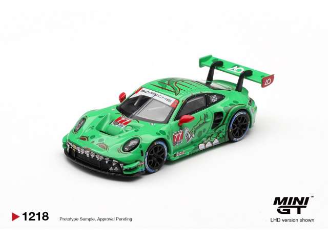 Mini GT Porsche 911 (992) GT3 R #77 AO Racing Sebring 12 HRS Class Winner Green 2025