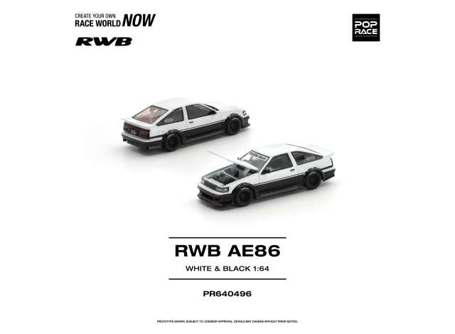 Pop Race RWB AE86 White/Black