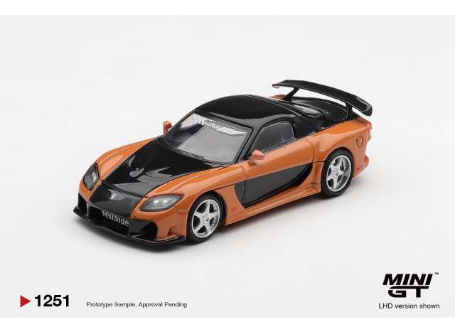 Mini GT Mazda RX-7 (FD) Veilside Fortune Han Seoul-Oh The Fast and The Furious: Tokyo Drift Orange/Black 2006 (Blister)