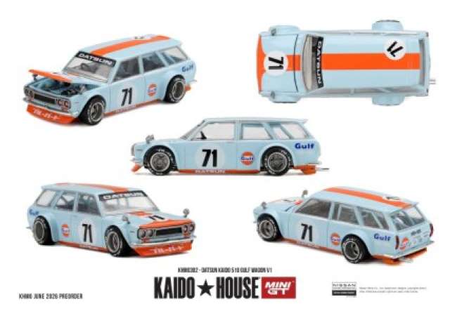 Kaido House Datsun 510 Gulf Wagon V1 Blue/Orange 1969