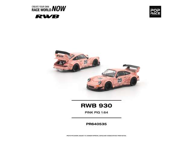 Pop Race Porsche RWB 930 #23 Pink Pig Pink