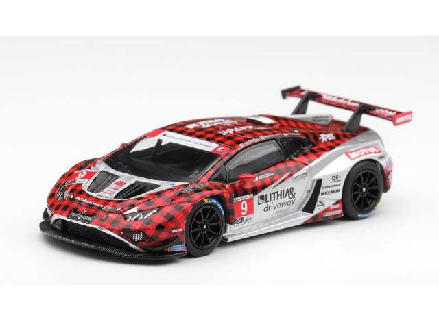 Mini GT Lamborghini Huracan GT3 EVO2 #9 Pfaff Motorsports Weathertech GTD Pro Red/Silver 2025