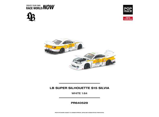 Pop Race Nissan LB Super Silhouette S15 Silvia White/Orange