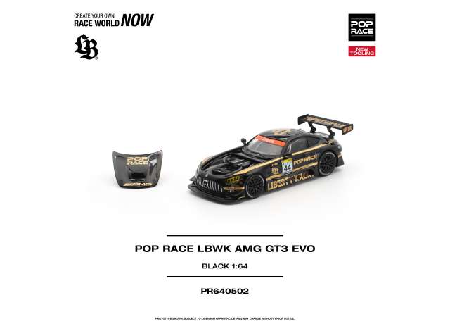 Pop Race Mercedes Benz LBWK AMG GT3 EVO Black/Gold
