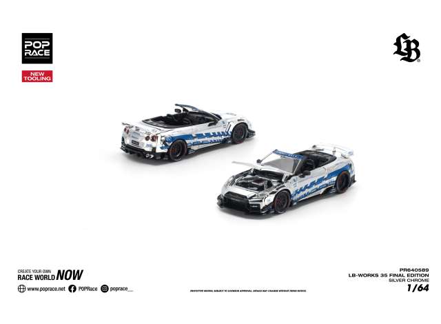 Pop Race LB-Works 35 Final Edition Silver/Blue chrome