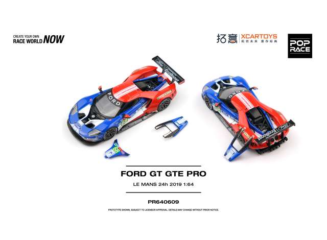 Pop Race 2019 Ford GT GTE Pro Le Mans 24h Blue/White/Red