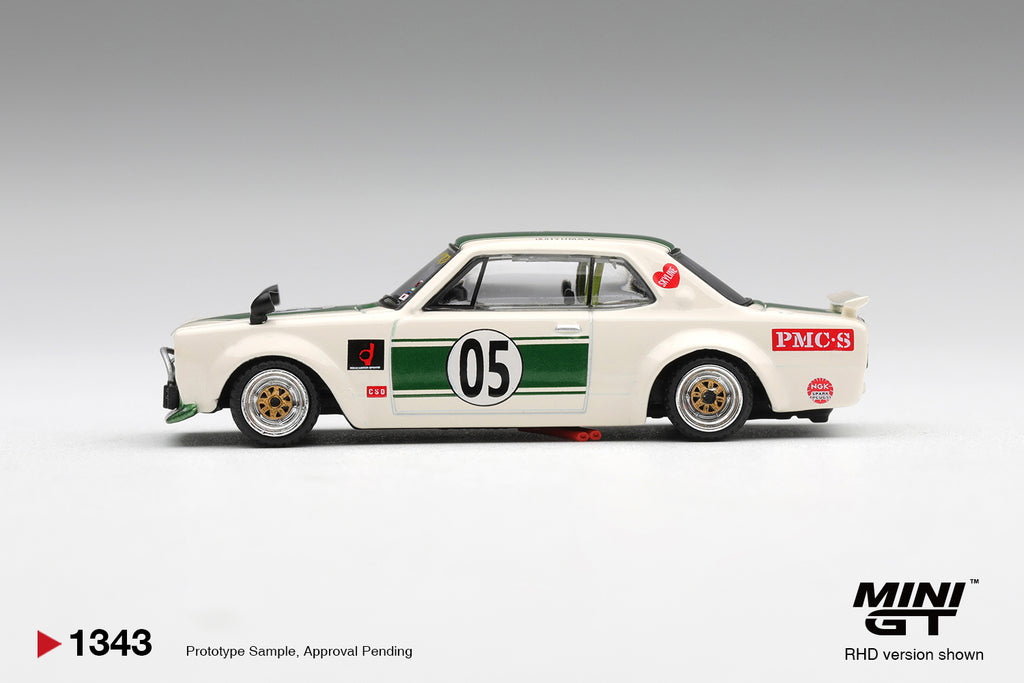 Mini GT Nissan Skyline GT-R (KPGC10) LB-Works Hakosuka White-Green 1971 – Ansicht 4